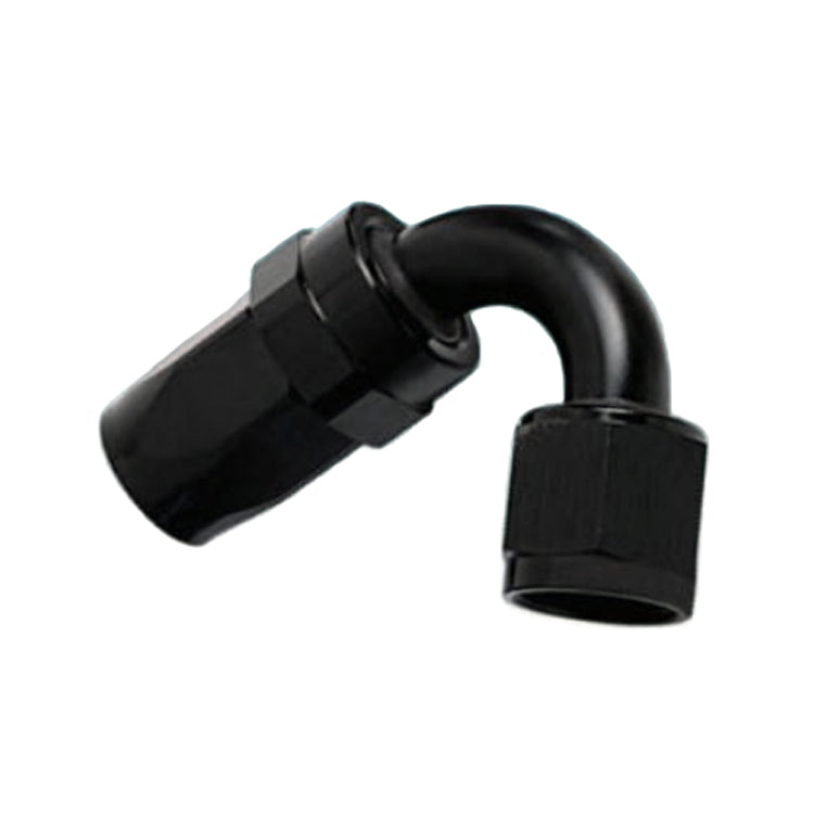 -10AN Female 120° Hose End, Swivel Style, Black Hard Anodized Aluminum
