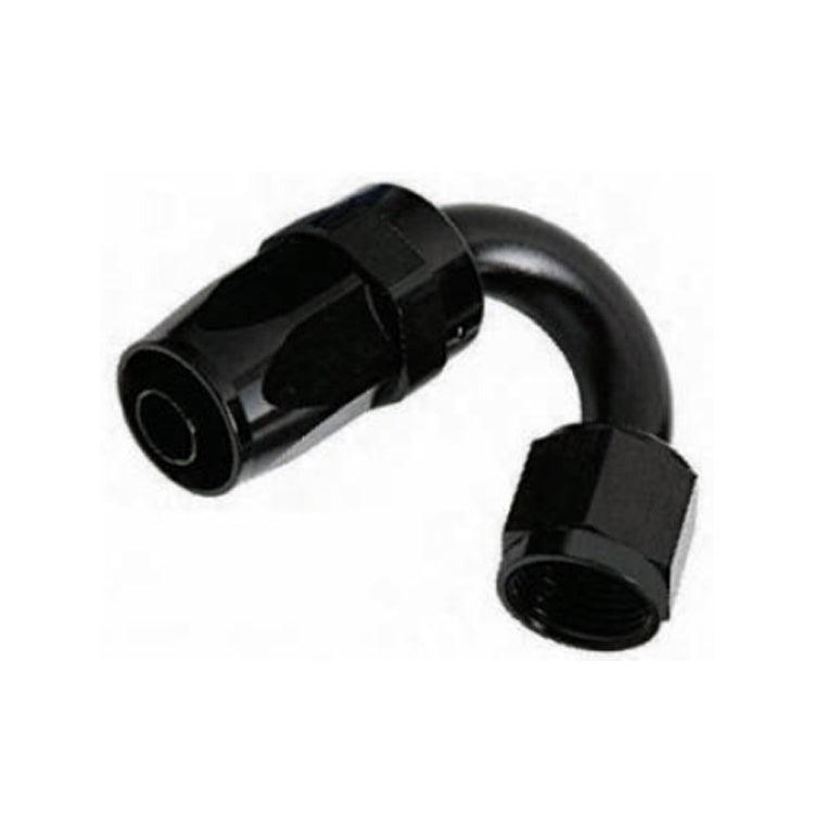 -10AN Female 150° Hose End, Swivel Style, Black Hard Anodized Aluminum