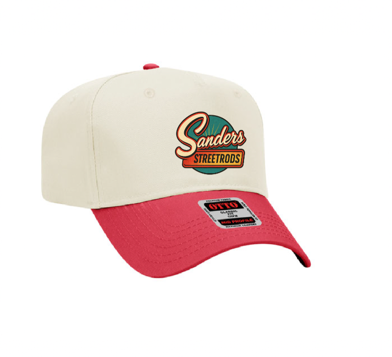 Vintage Tan and Red Sanders Streetrods Snap Back Hat