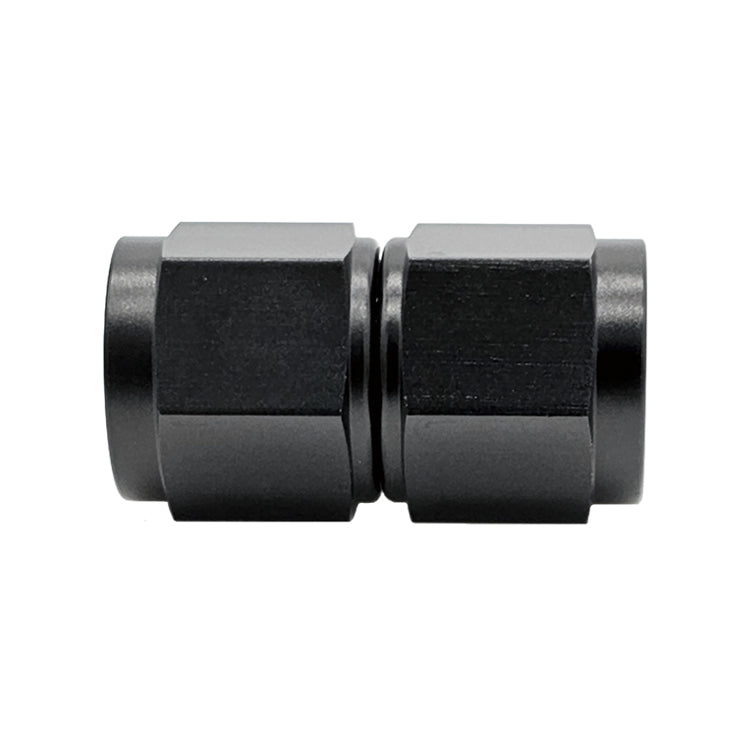 -10AN Female AN Flare Union Straight Adapter, Swivel Style, Black Hard Anodized Aluminum