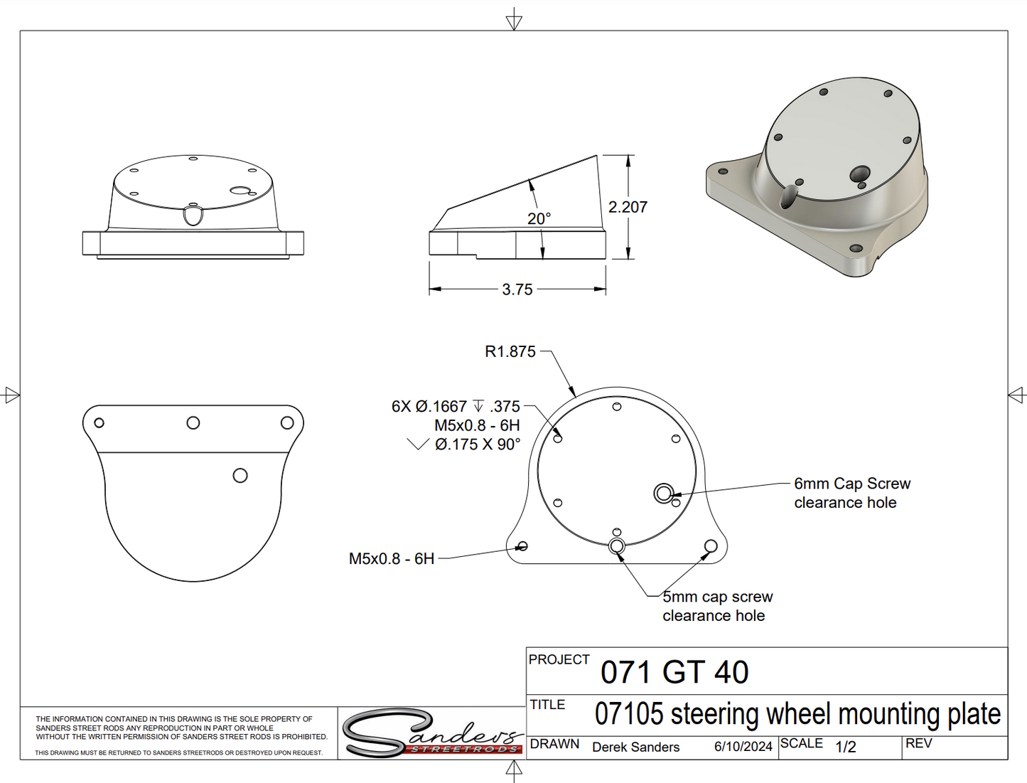 GT40 steering wheel hanger/go-pro mount
