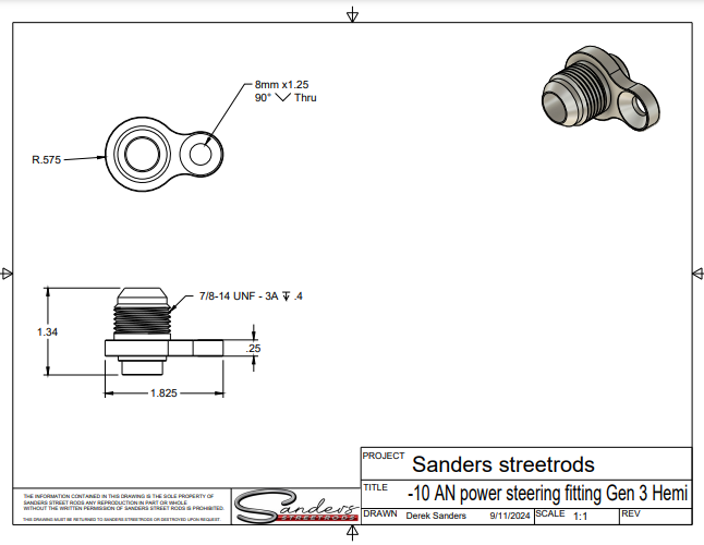 -10AN 6.2L Gen 3 Hellcat Remote mount power steering reservoir conversion