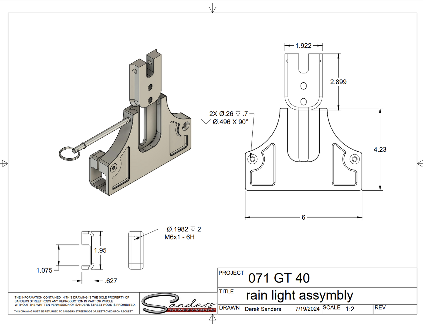 GT40 Rain light Mount