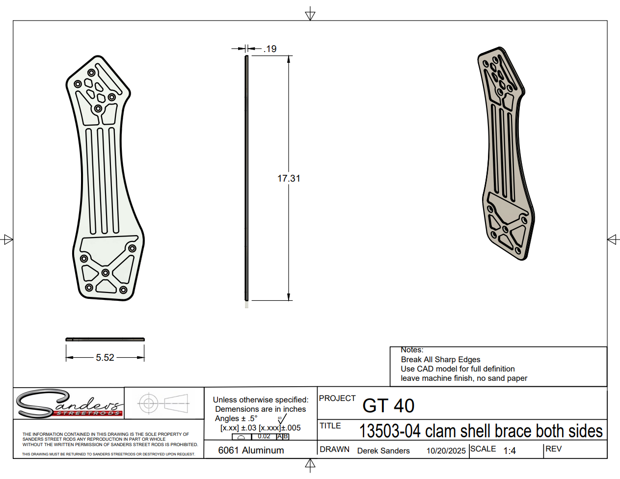 GT40 Clamshell Brace