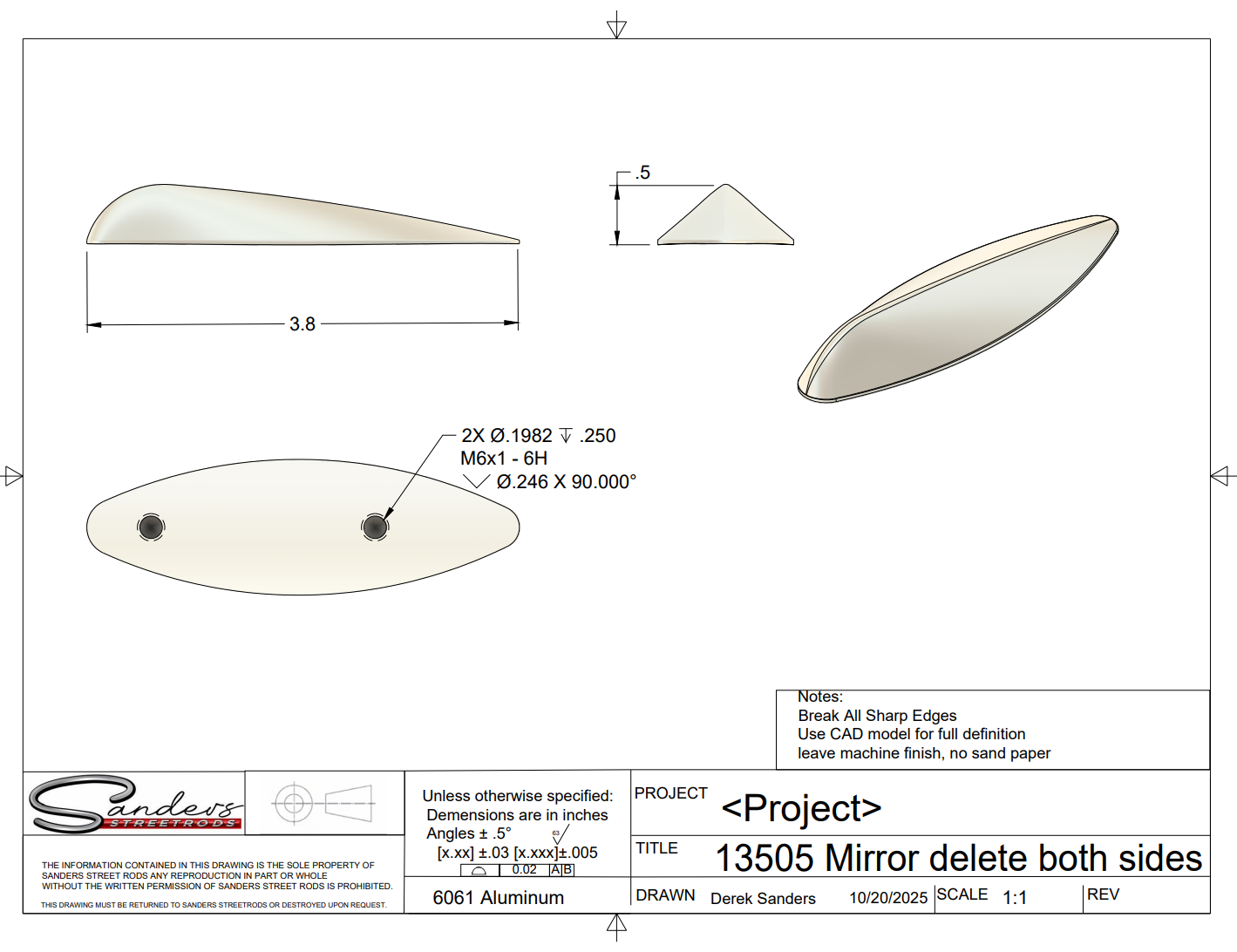 Mirror delete Fins