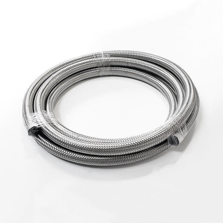 -10AN Stainless Steel Braided Flex Hose with Reinforced Rubber Liner - 50 Foot Length