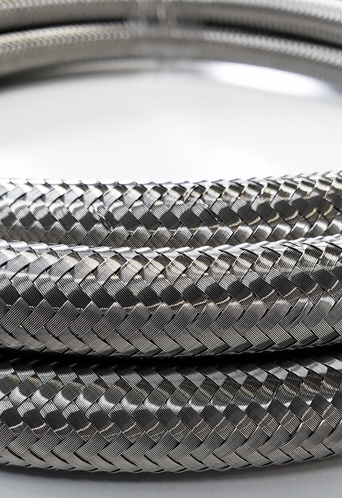-10AN Stainless Steel Braided Flex Hose with Reinforced Rubber Liner - 10 Foot Length