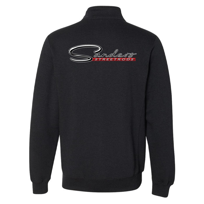 Black 1/4 Zip Pullover with Logo Front and Back