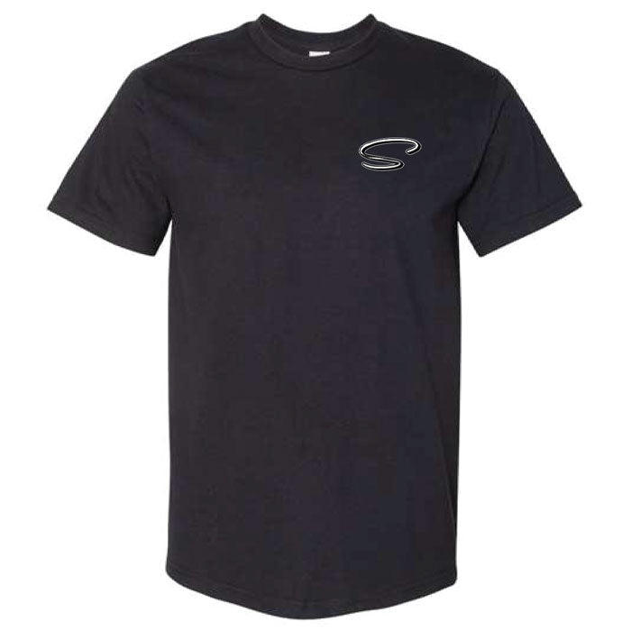 Black T-shirt with Logo Front and Back