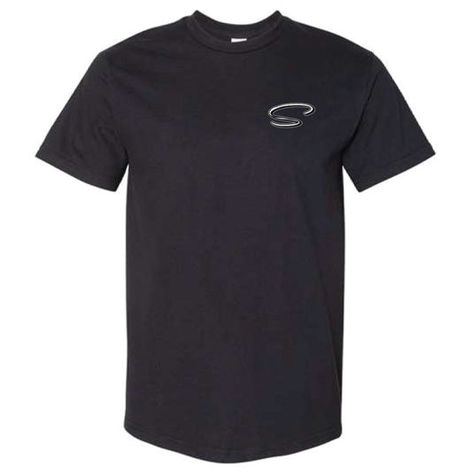 Black T-shirt with Logo Front and Back
