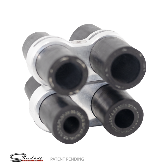 We-Drill - Stackable Heater and A/C hose Large Billet Double Line Clamp