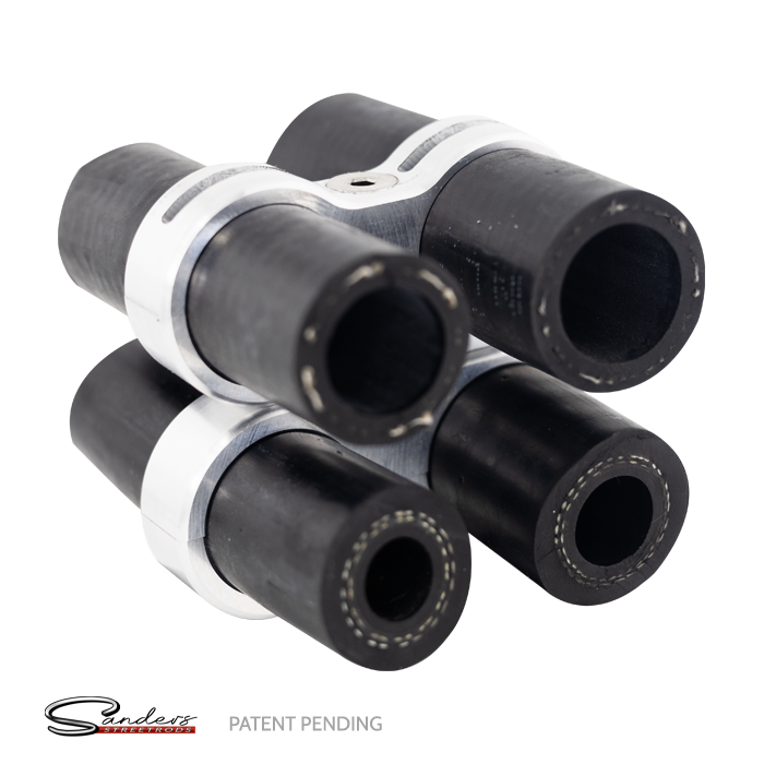 We-Drill - Stackable Heater and A/C hose Large Billet Double Line Clamp