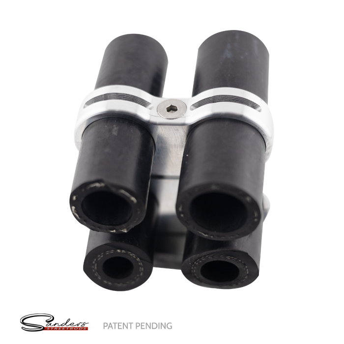 We-Drill - Stackable Heater and A/C hose Large Billet Double Line Clamp