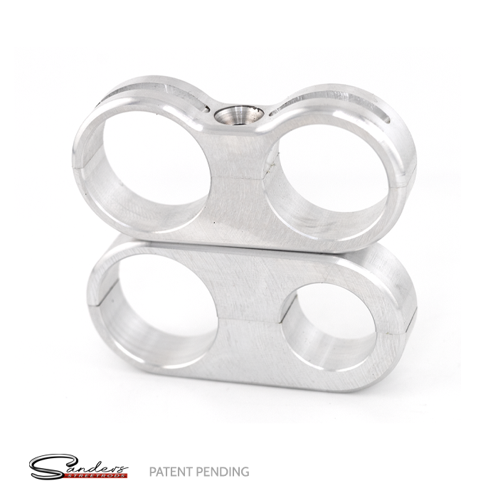 We-Drill - Stackable Heater and A/C hose Large Billet Double Line Clamp