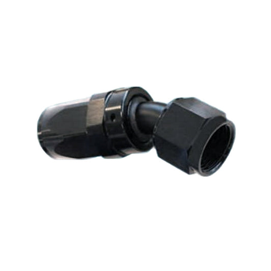 -10AN Female 30° Hose End, Swivel Style, Black Hard Anodized Aluminum