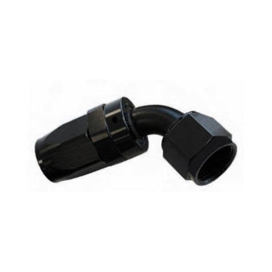 -10AN Female 60° Hose End, Swivel Style, Black Hard Anodized Aluminum