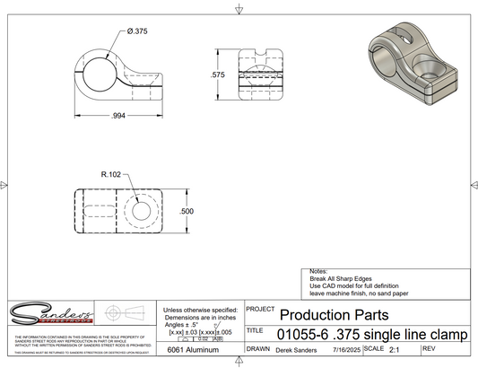 Pre-Drill (3/8) Single Two Piece Line Clamp (4 pack)