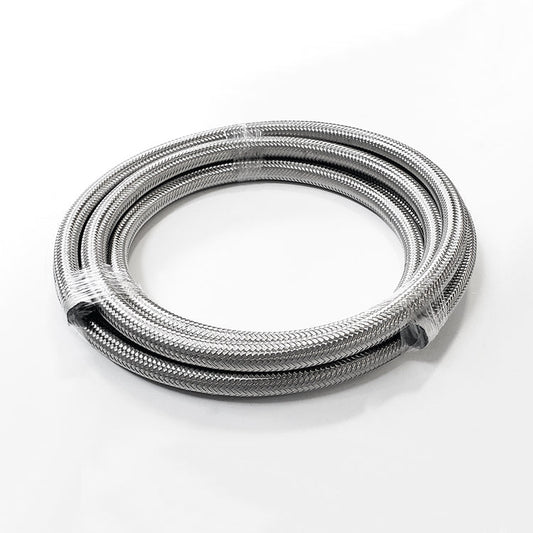 -10AN Stainless Steel Braided Flex Hose with Reinforced Rubber Liner - 5 Foot Length