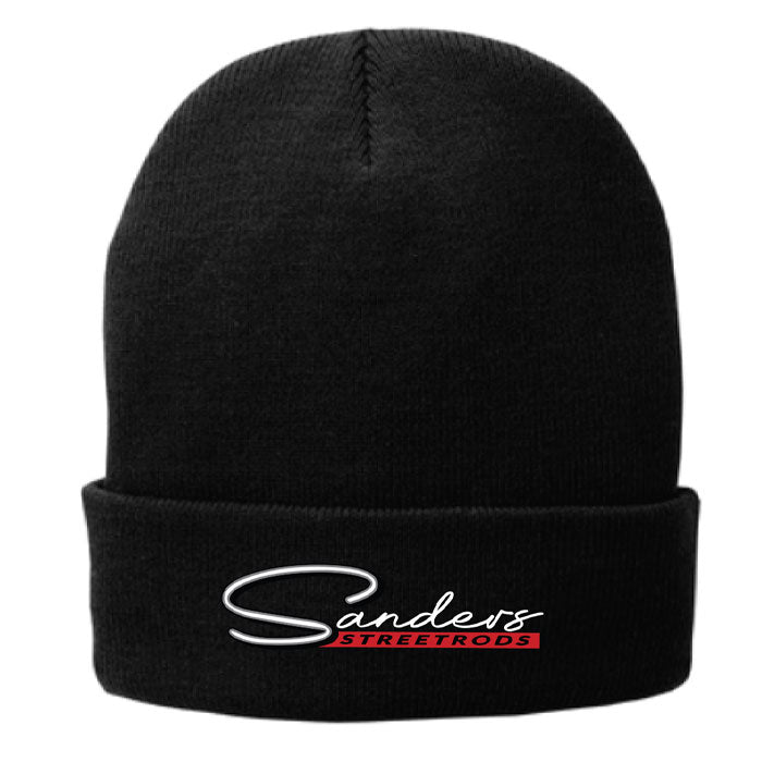 Black Beanie Hat with Logo on Front